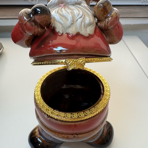 Festive vintage Santa Claus hinge trinket box - Picture 9 of 13